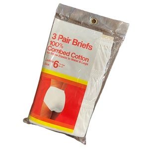 New in Package Vintage American Intimate Apparel Set of 3Cotton Briefs Size 6